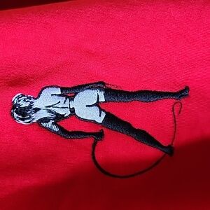 Actual Pain Embroidered Dominatrix Sweatshirt in Red (XL)